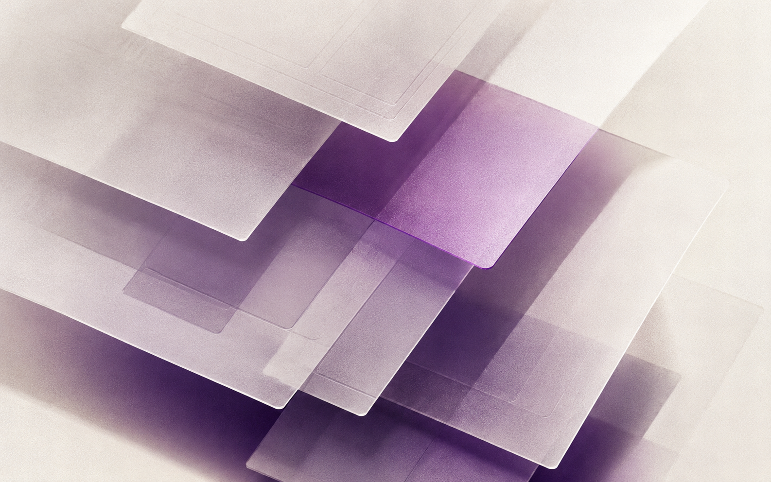 Abstract editorial composition of layered interface panels and forking paths on a grainy warm ground.